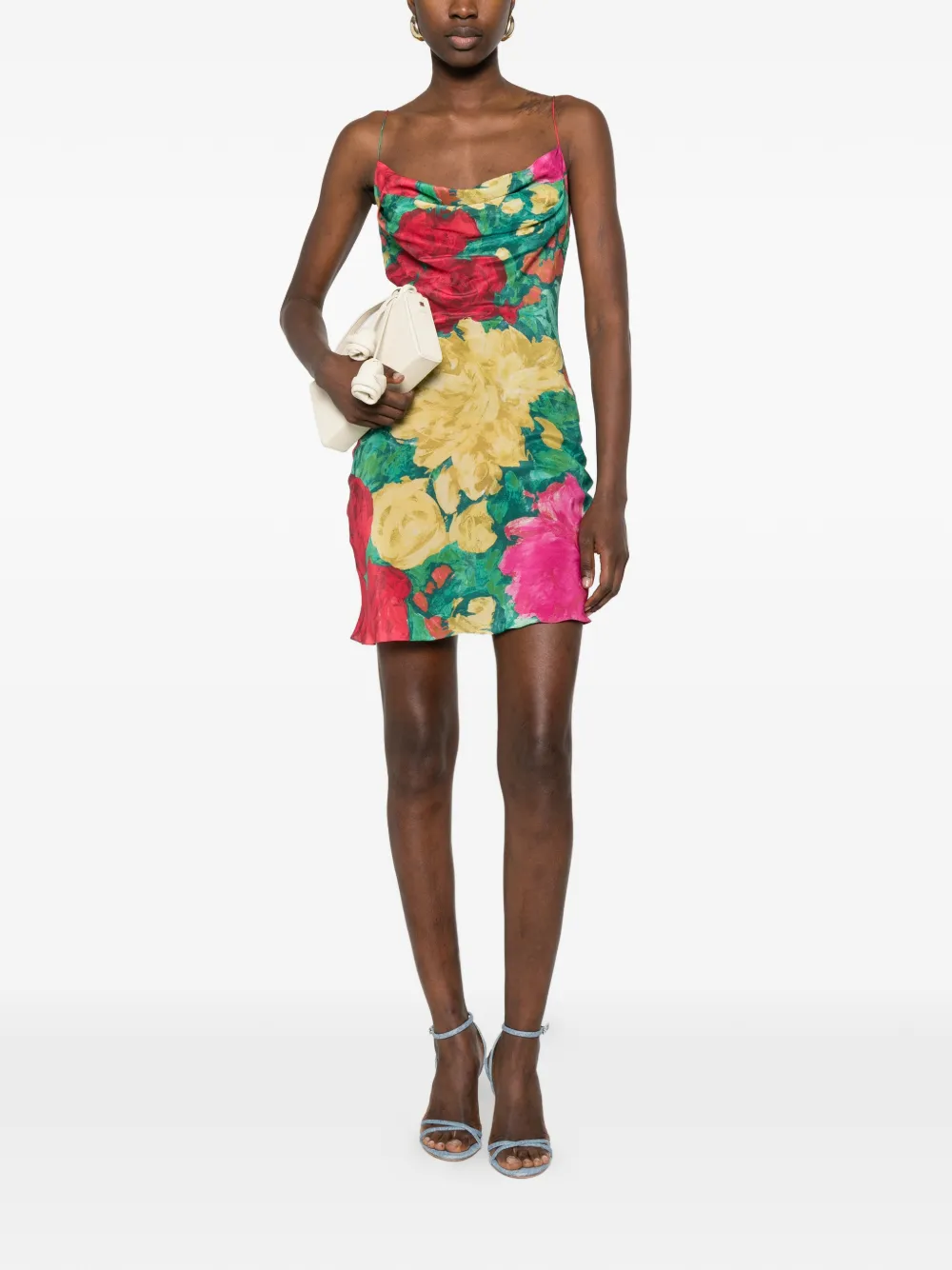 Balmain Jurk met bloemenprint Groen