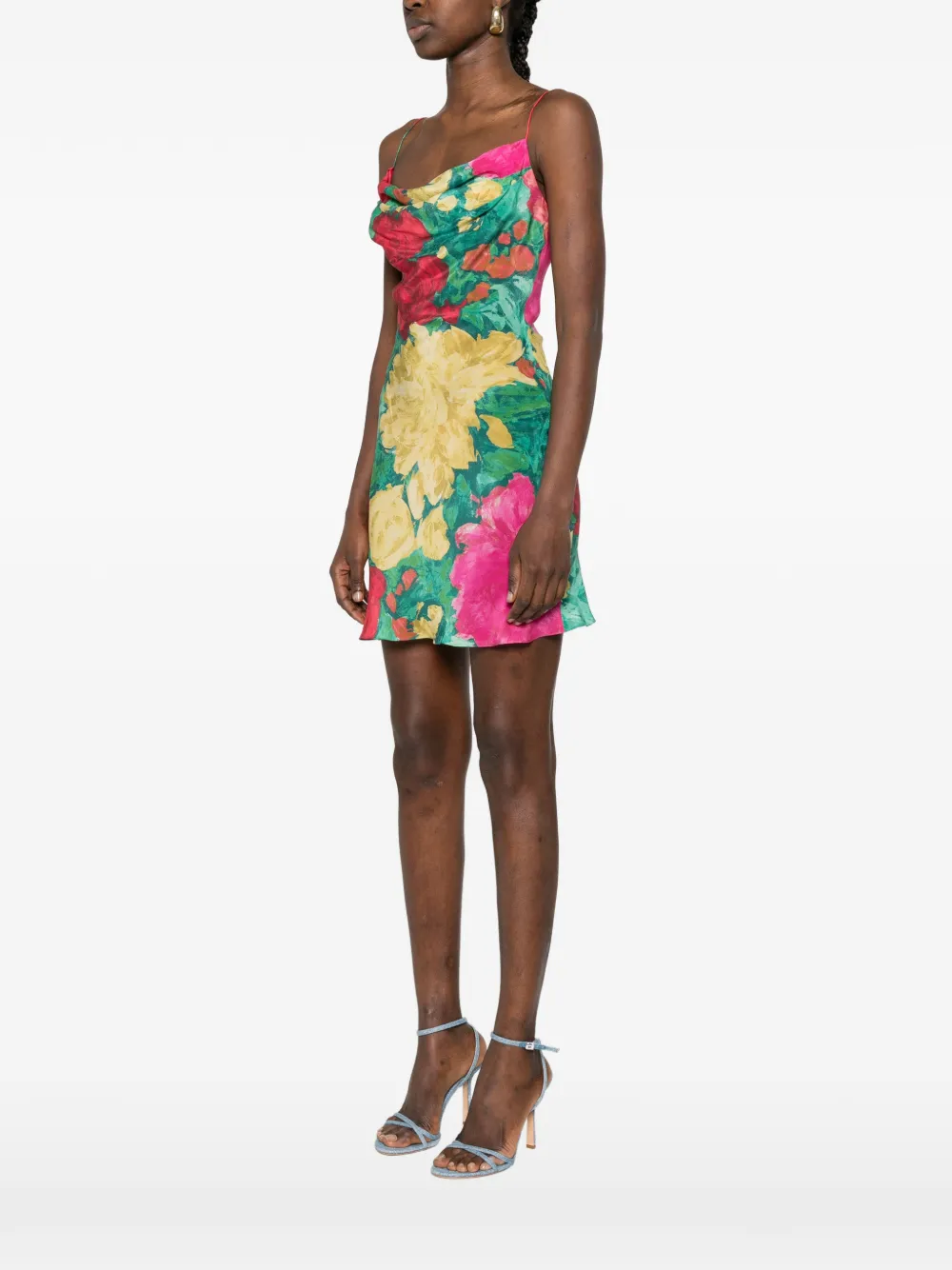 Balmain Jurk met bloemenprint Groen