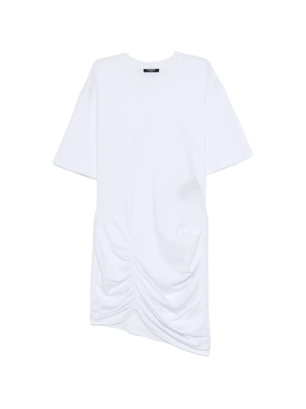 Balmain gathered-detail mini dress - Bianco