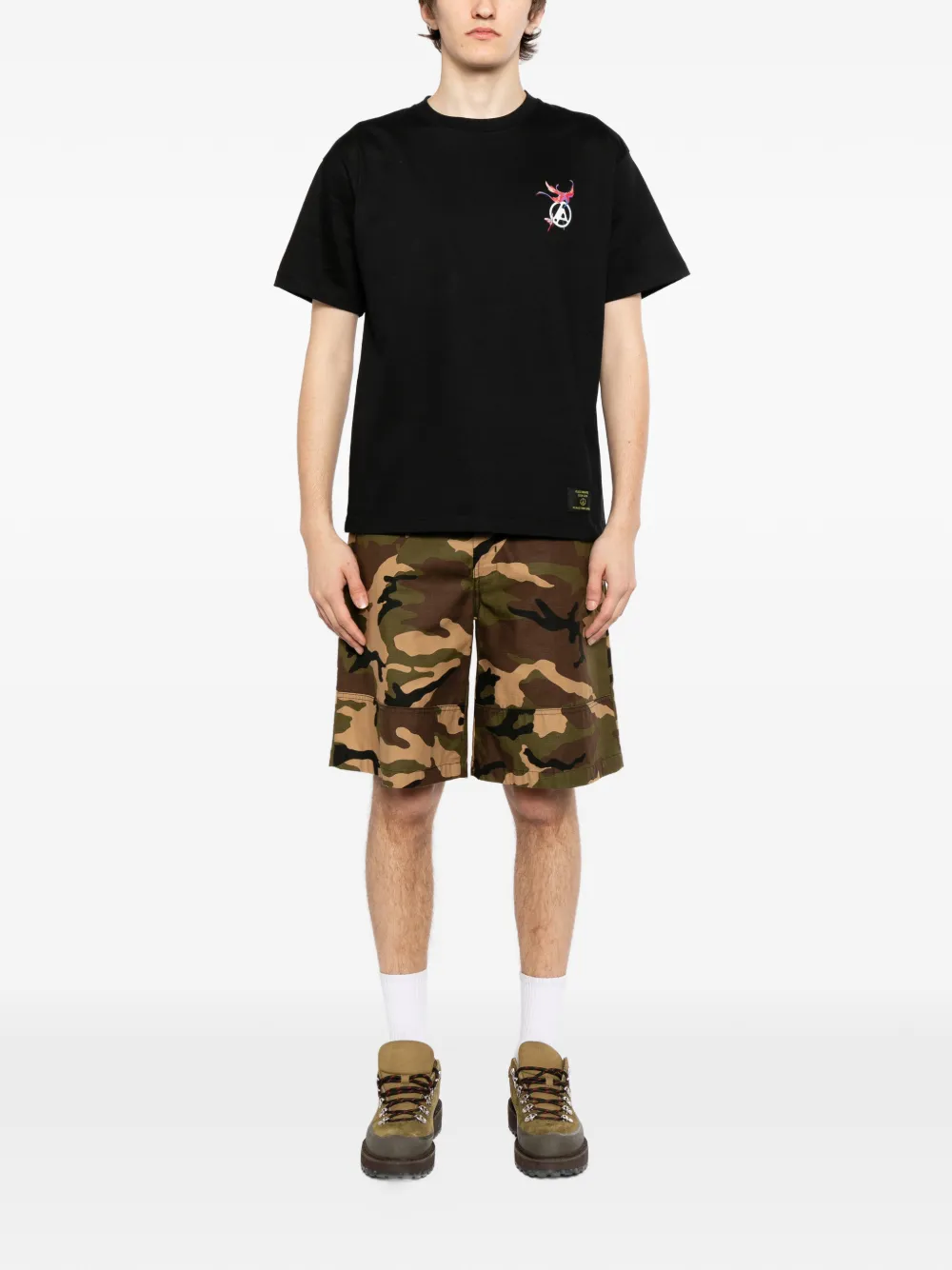  Peace And After Graphic Crew-neck T-shirt - Black 