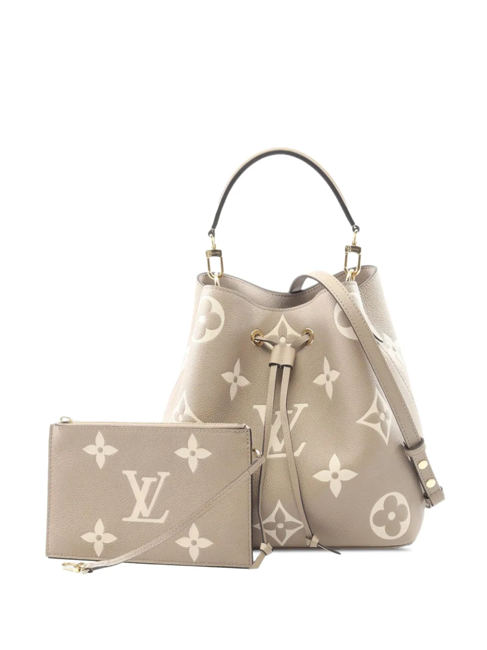 Louis Vuitton Pre-Owned 2021-2026 Monogram Giant Bicolor Empreinte Neonoe MM bucket bag - Marrone