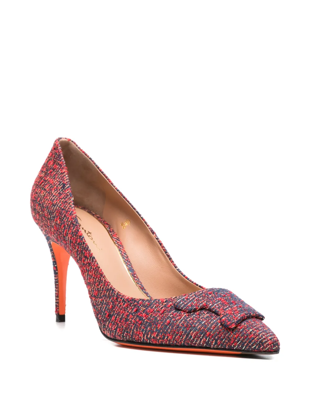 Santoni Pumps met puntige neus Rood