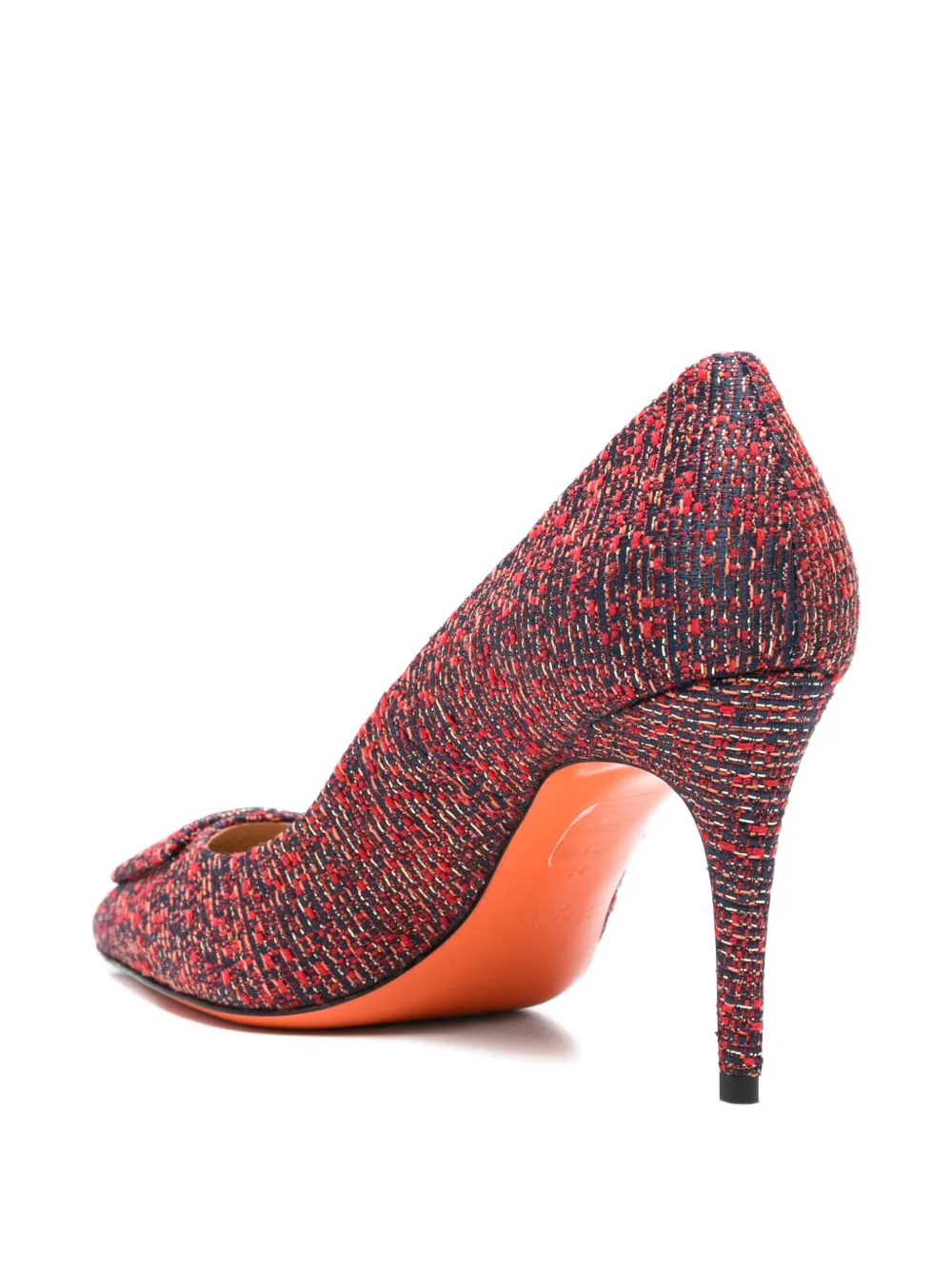 Santoni Pumps met puntige neus Rood
