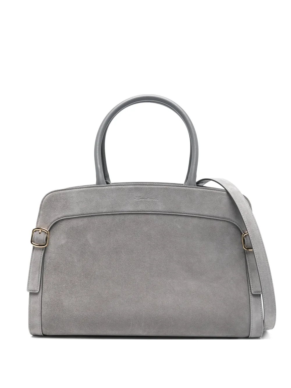 Santoni buckle-detail tote bag – Grey