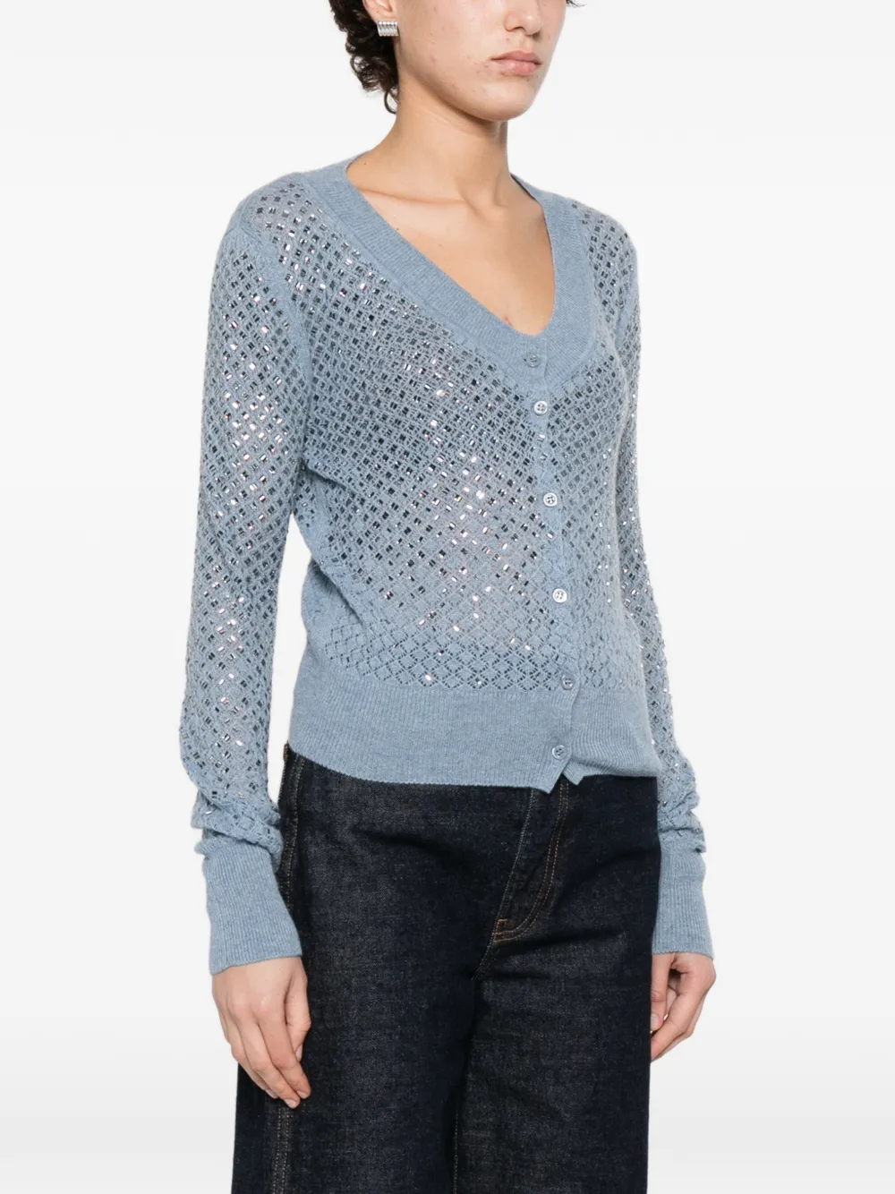  Ermanno Scervino Embellished Cardigan - Blue 