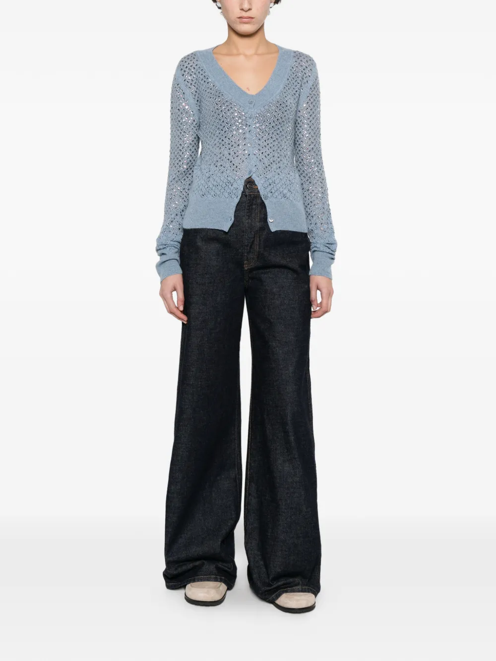 Ermanno Scervino Embellished Cardigan - Blue 