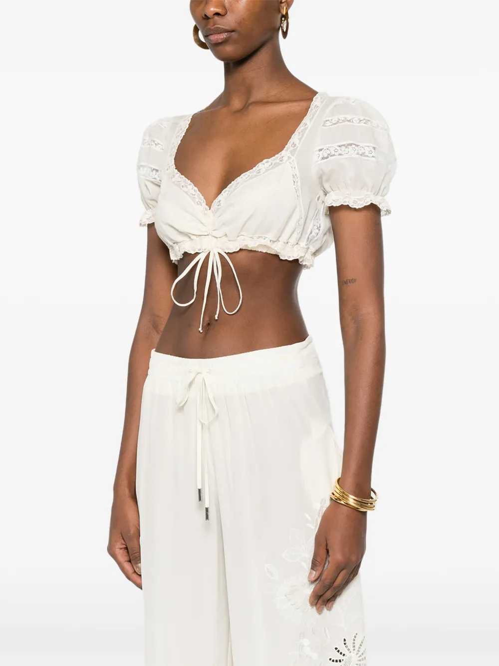  Ermanno Scervino Drawstring Top - Neutrals 