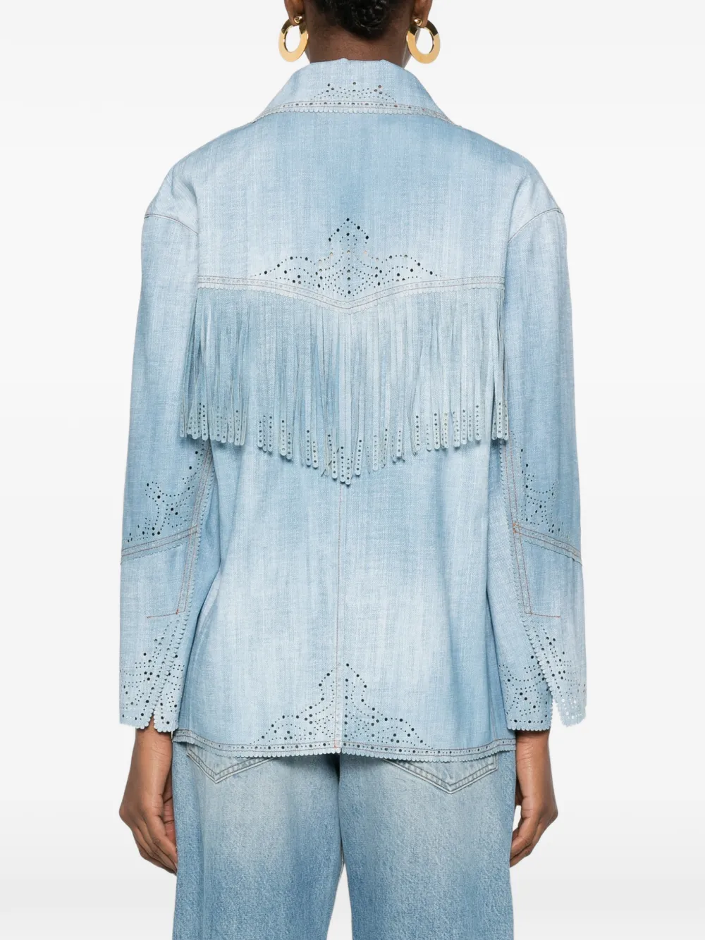 Ermanno Scervino Jack met uitgesneden details en franje Blauw