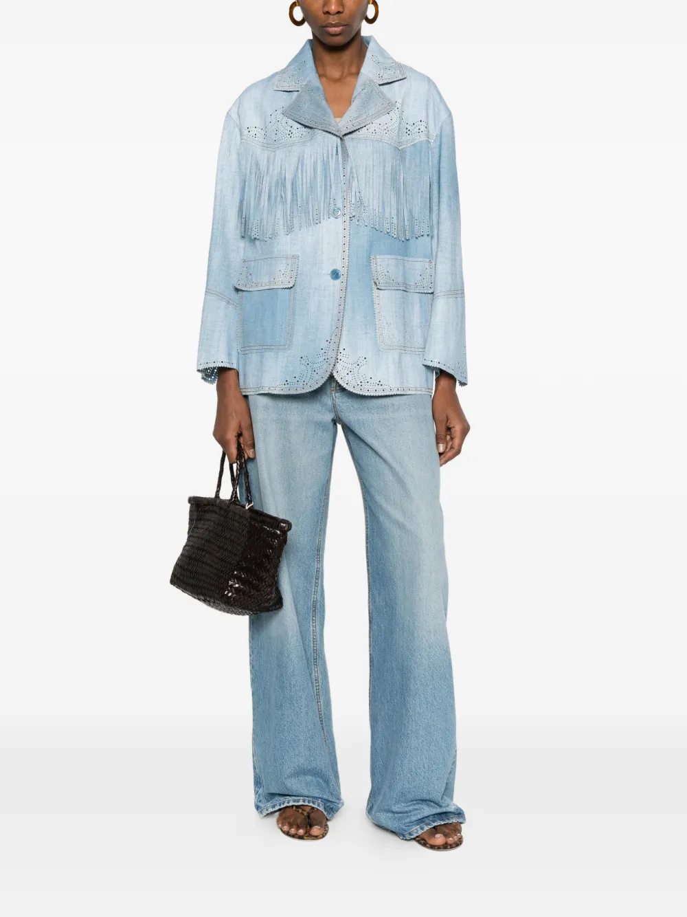 Ermanno Scervino Jack met uitgesneden details en franje Blauw