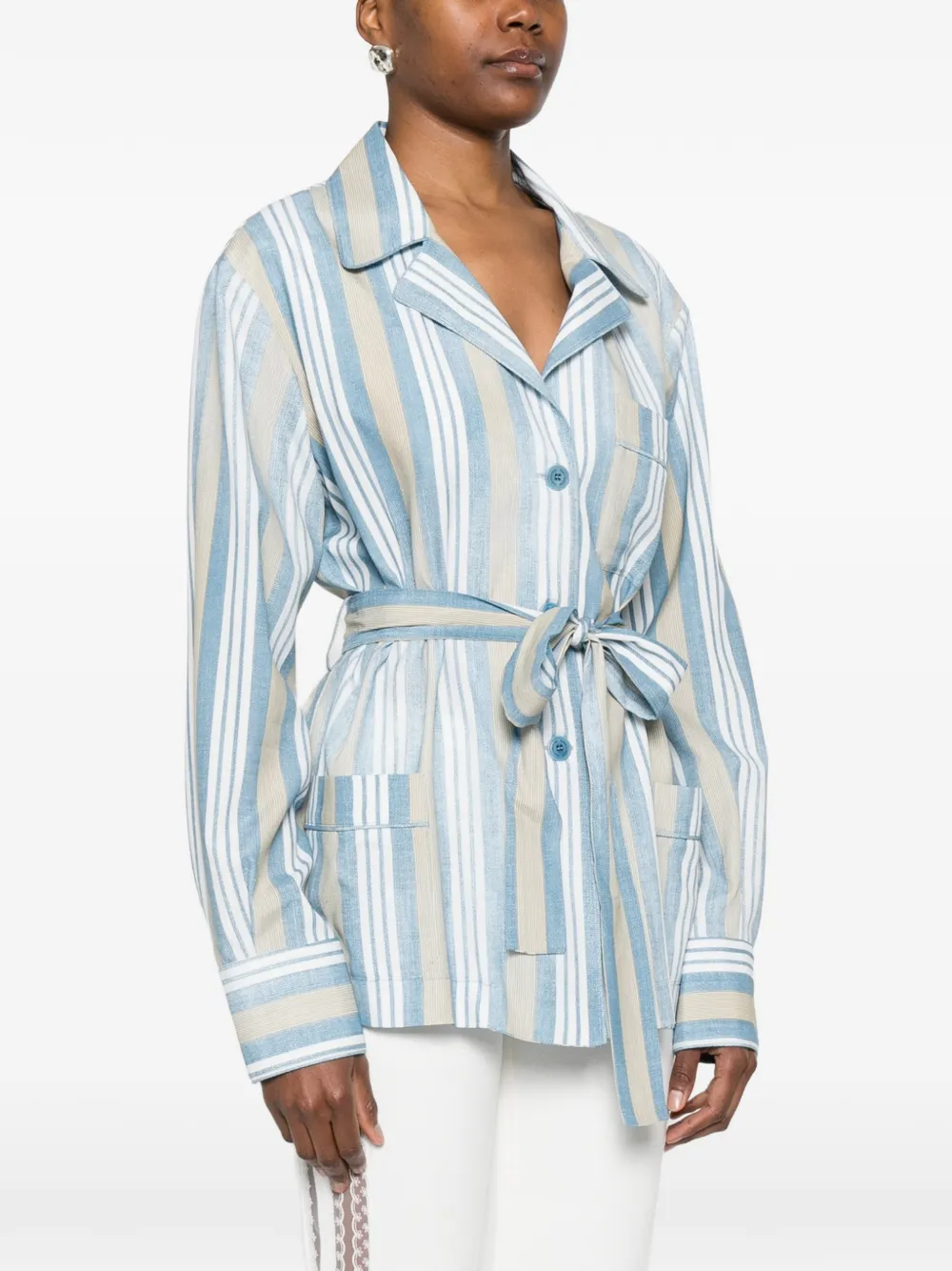 Striped Belted Jacket