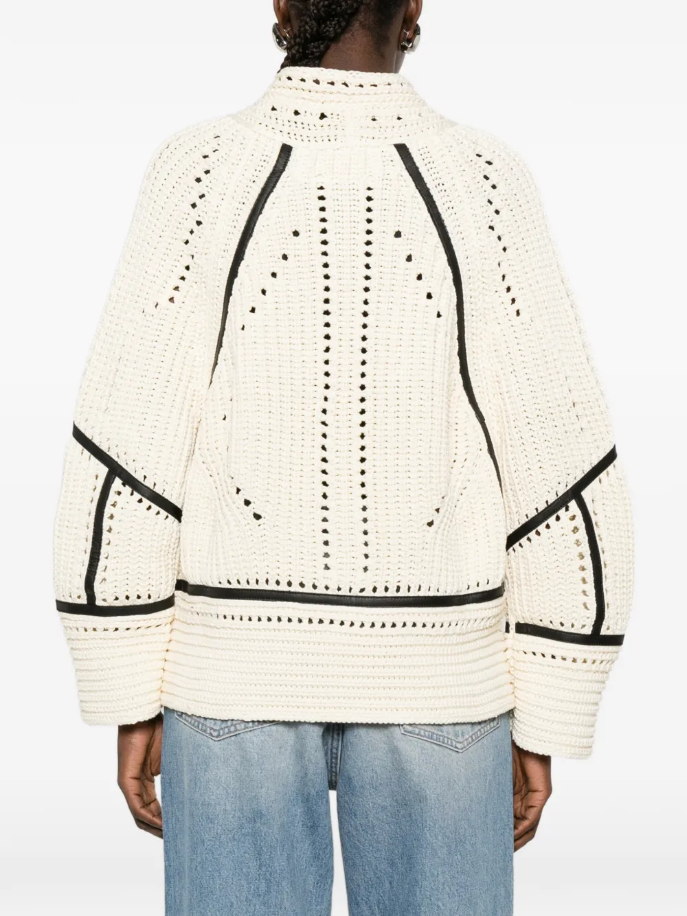 Ermanno Scervino Vest met leren afwerking en knopen Beige