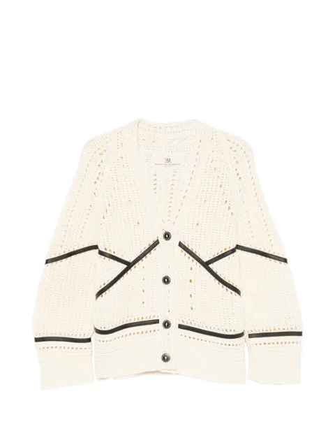 Ermanno Scervino — leather-trim buttoned cardigan