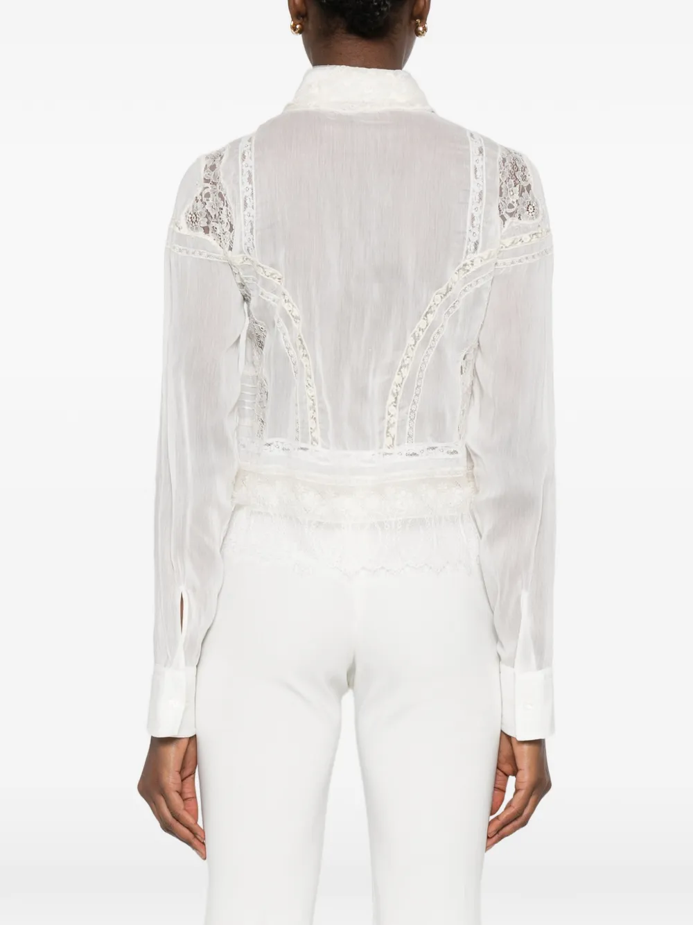 Ermanno Scervino Blouse met geborduurd kant Wit