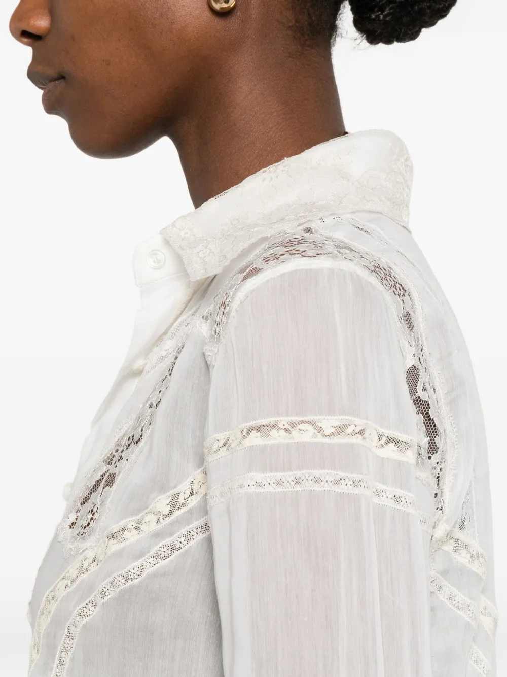 Ermanno Scervino Blouse met geborduurd kant Wit