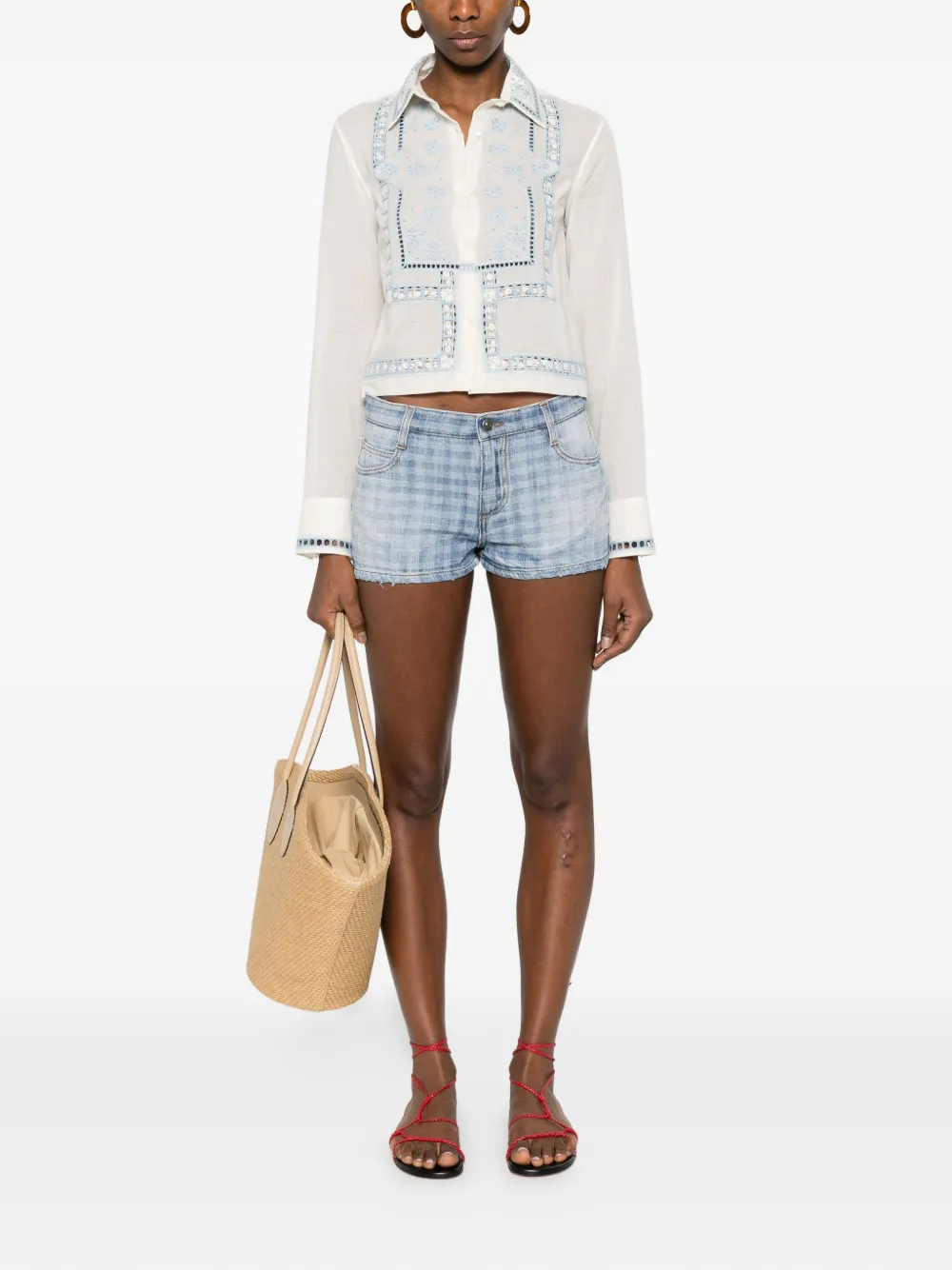  Ermanno Scervino Patterned Shorts - Blue 