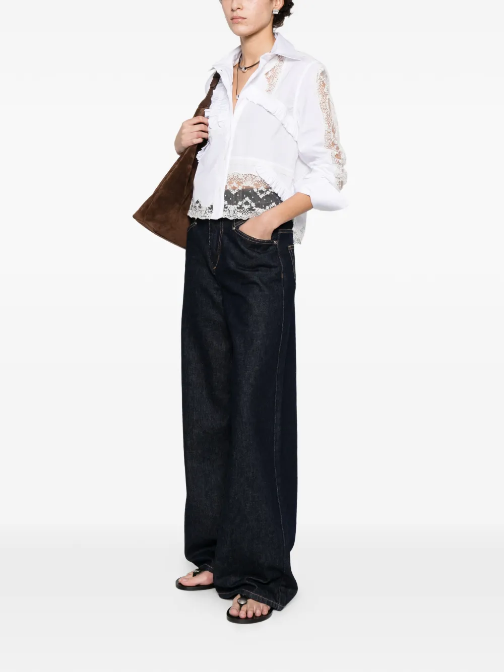 Ermanno Scervino Blouse met ruches Wit