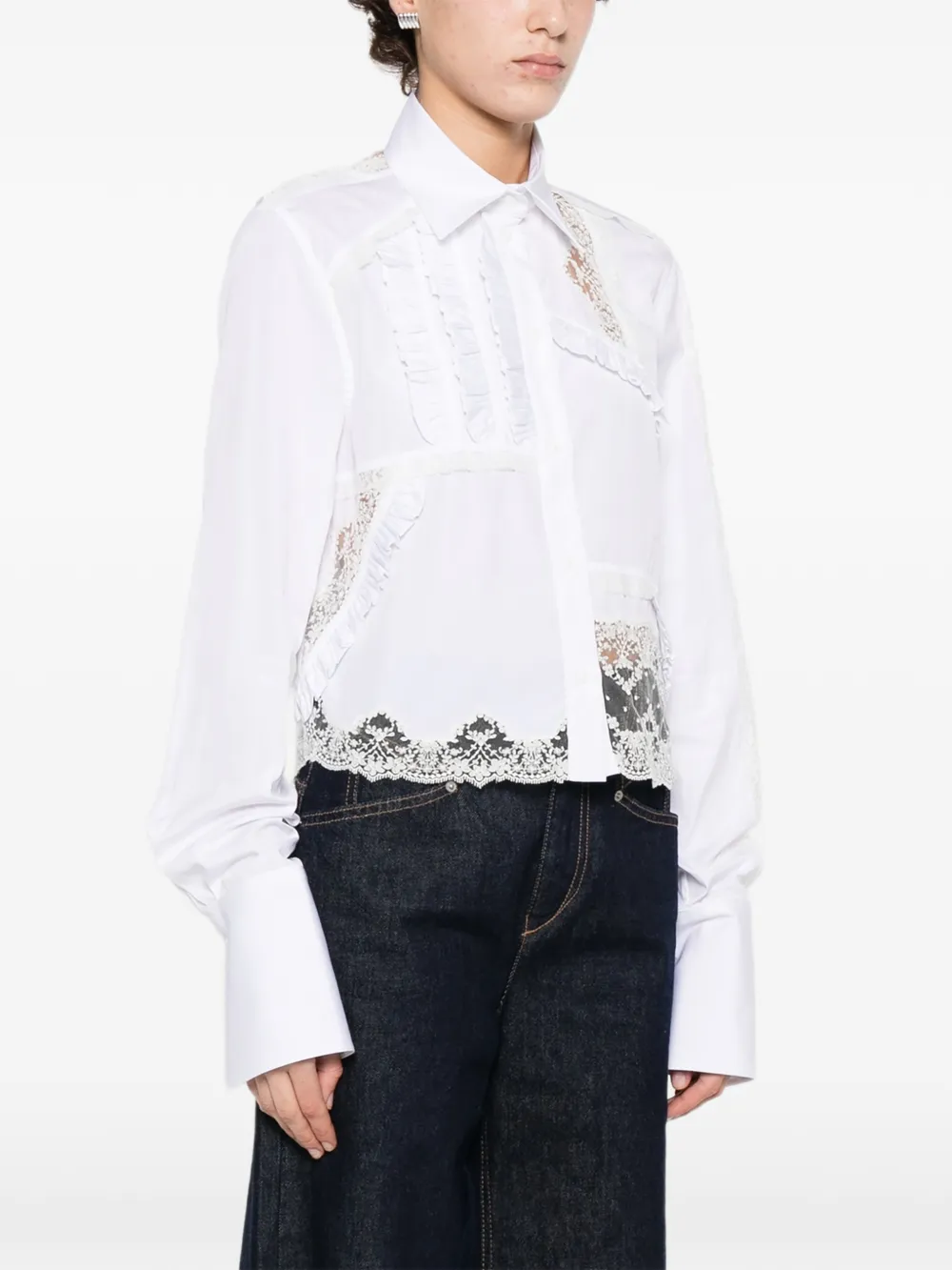 Ermanno Scervino Blouse met ruches Wit