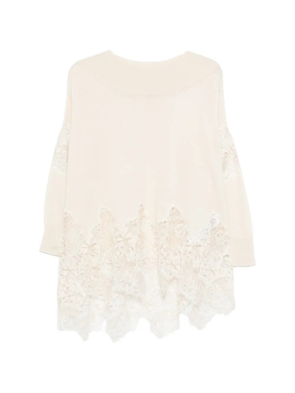 Ermanno Scervino Maglione con inserto in pizzo - Toni neutri