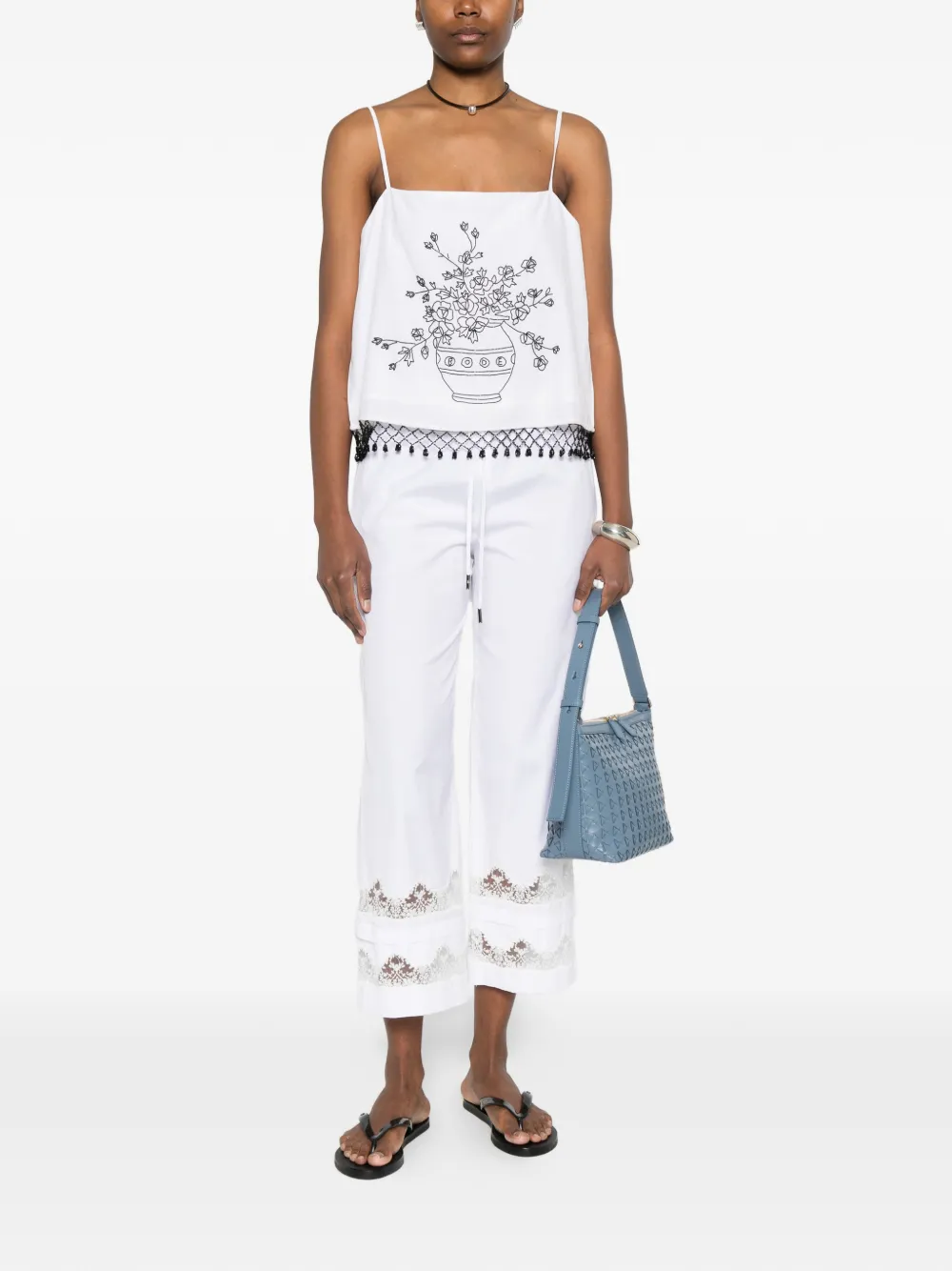 Ermanno Scervino Broek met kant Wit