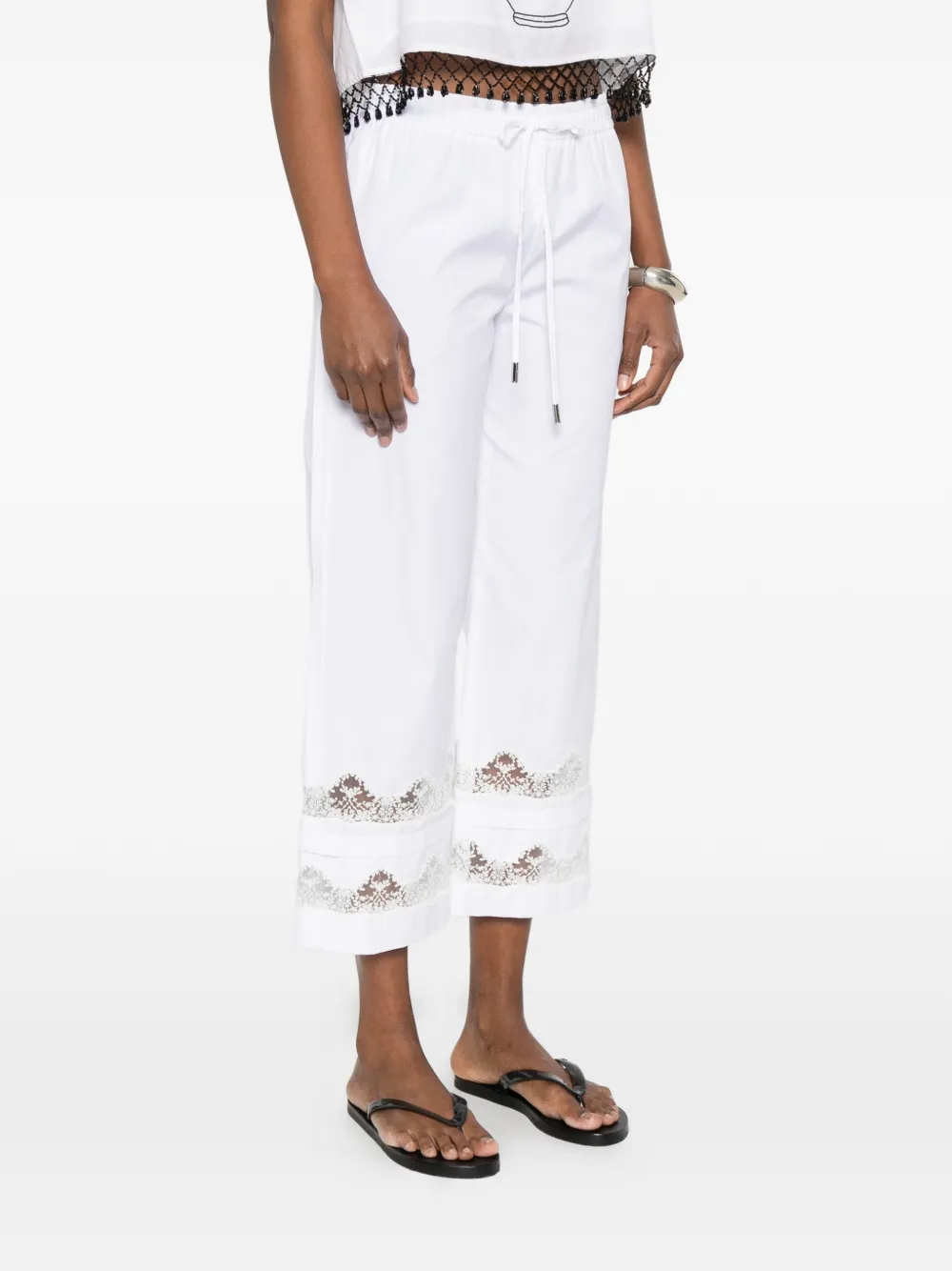 Ermanno Scervino Broek met kant Wit