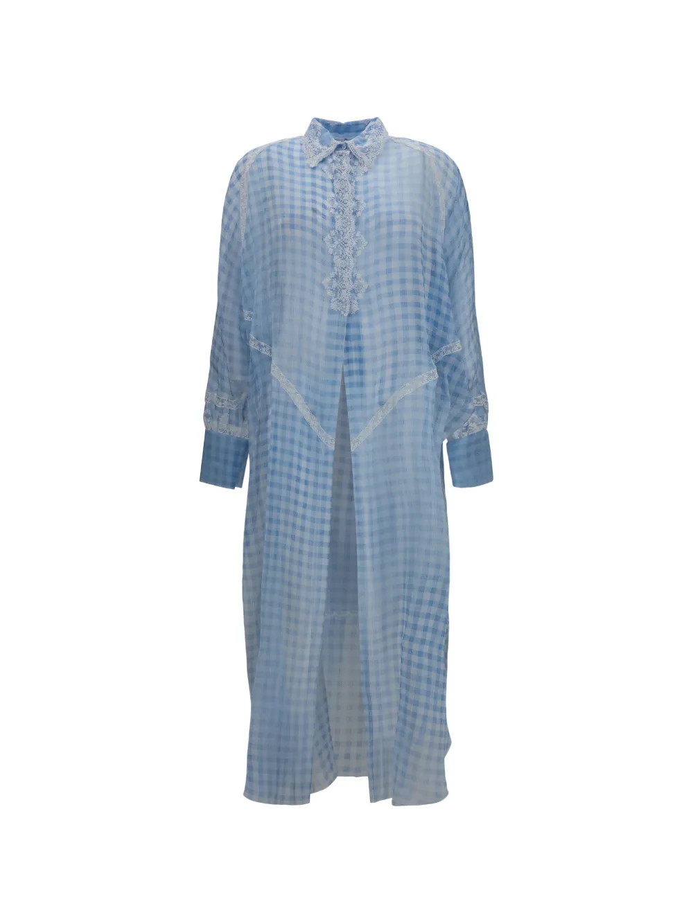 Ermanno Scervino gingham lace-trim dress - Blu
