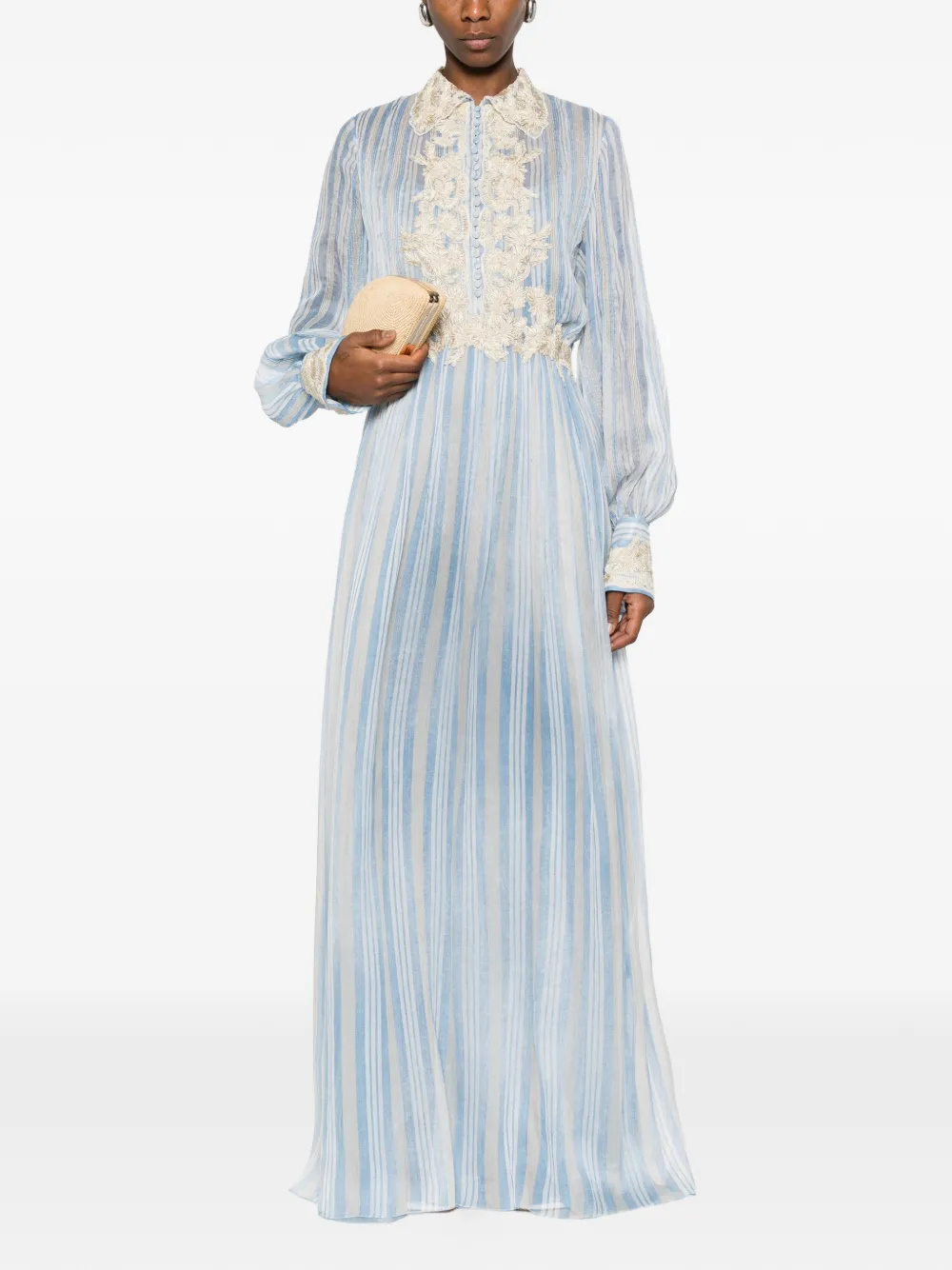  Ermanno Scervino Striped-pattern Maxi Dress - Blue 