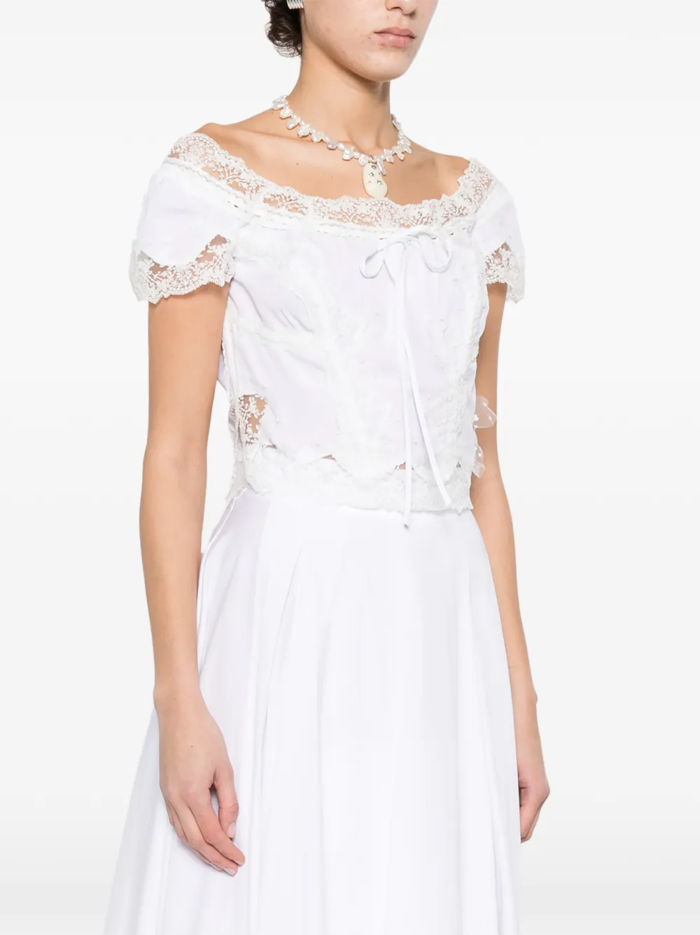 Ermanno Scervino Top met kant Wit
