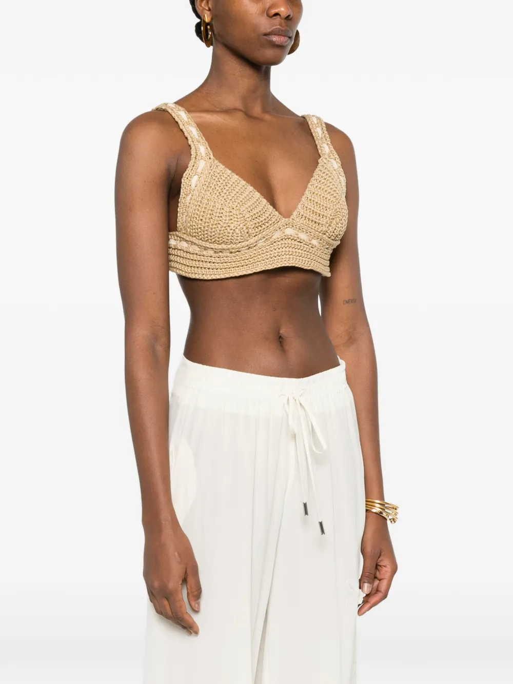  Ermanno Scervino Crochet Top - Neutrals 