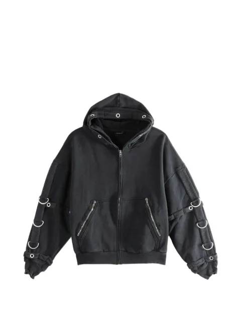 Balenciaga ring-detail zip-fastening hoodie