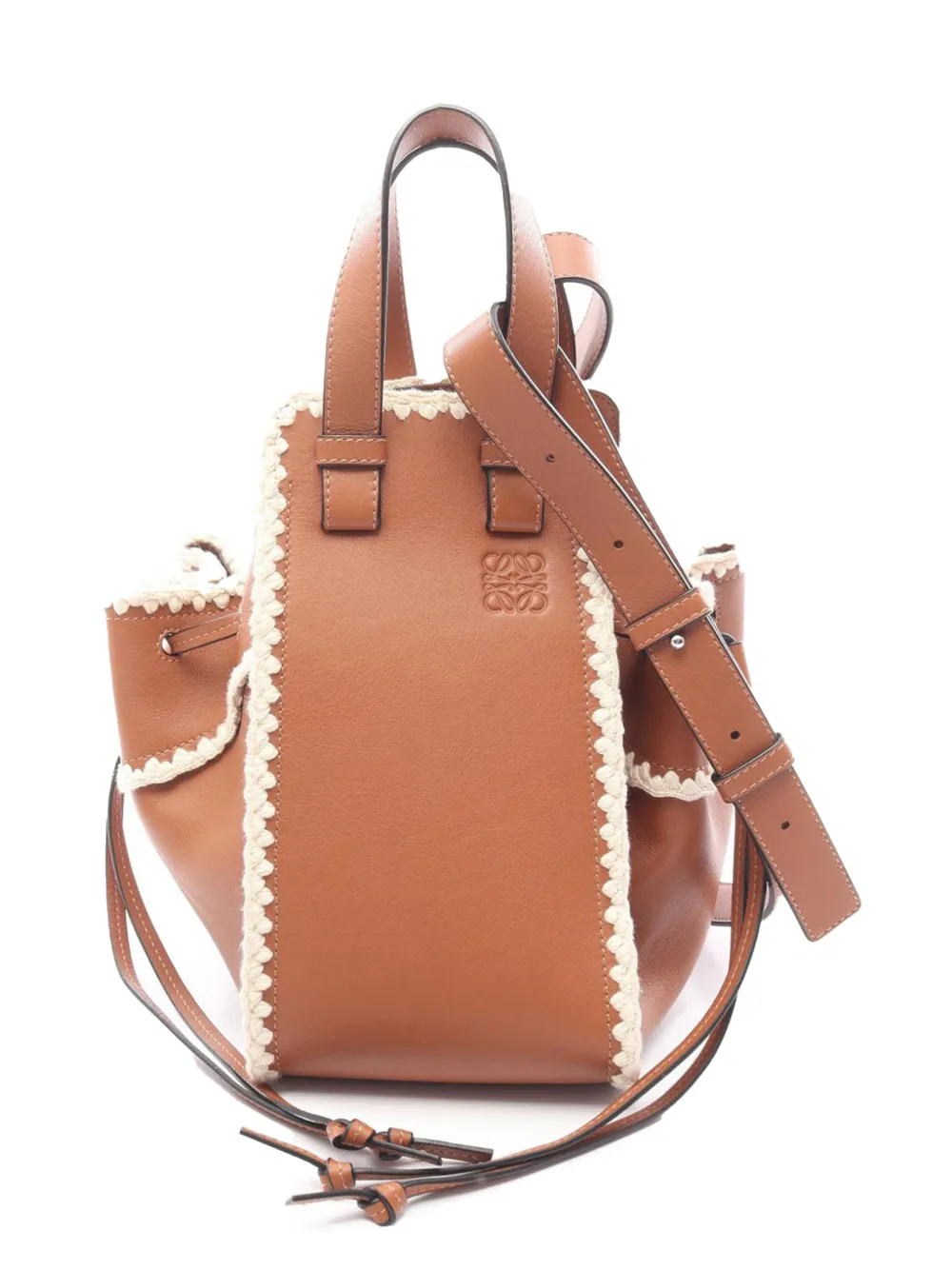 Loewe Pre-Owned 2010-2026 Small Leather Crochet Hammock Bag handbag - Marrone