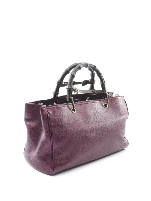 Gucci Pre-Owned 2016-2026 Medium Bamboo Shopper Satchel | Purple