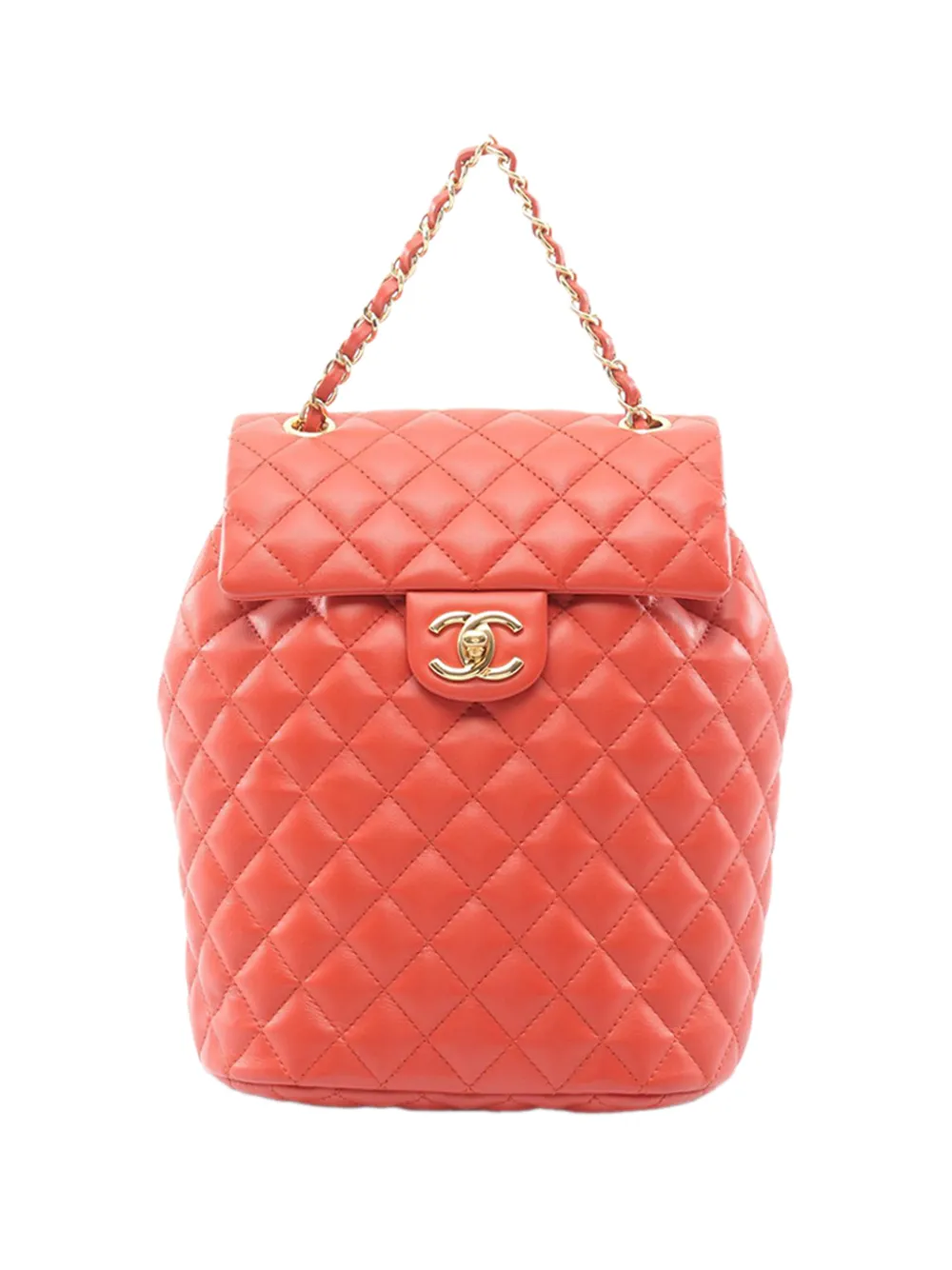 CHANEL Pre-Owned 2018-2019 Small Lambskin Urban Spirit backpack - Arancione