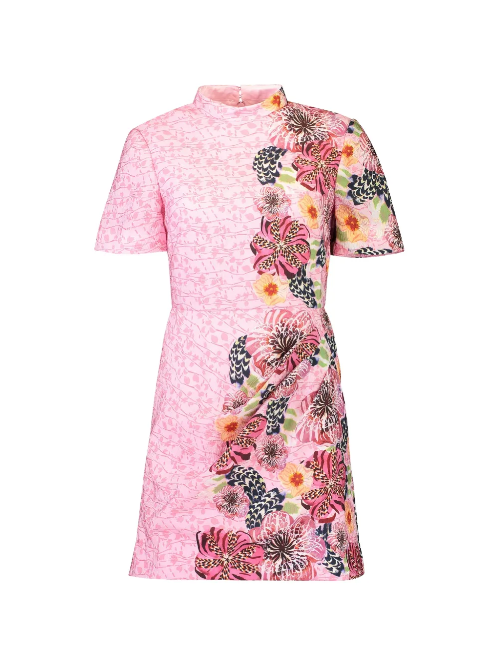 Saloni draped floral mini dress - Rosa