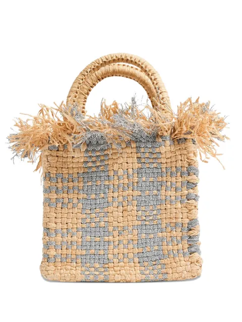 Pamela Munson mini Check Mate woven tote bag