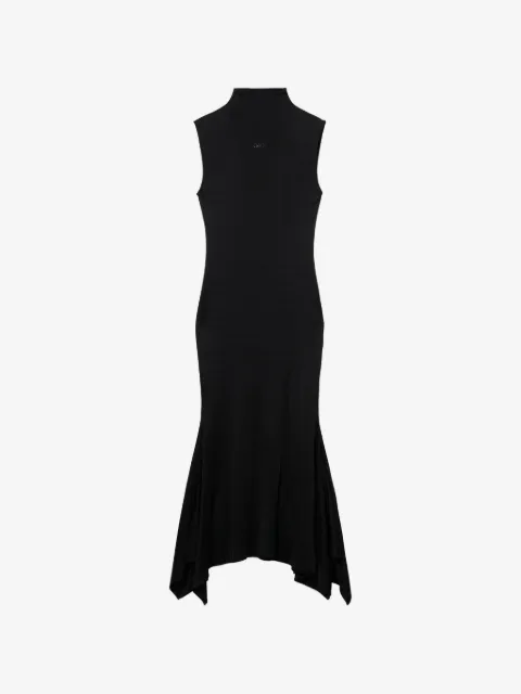 Off-White sleeveless high-neck dress