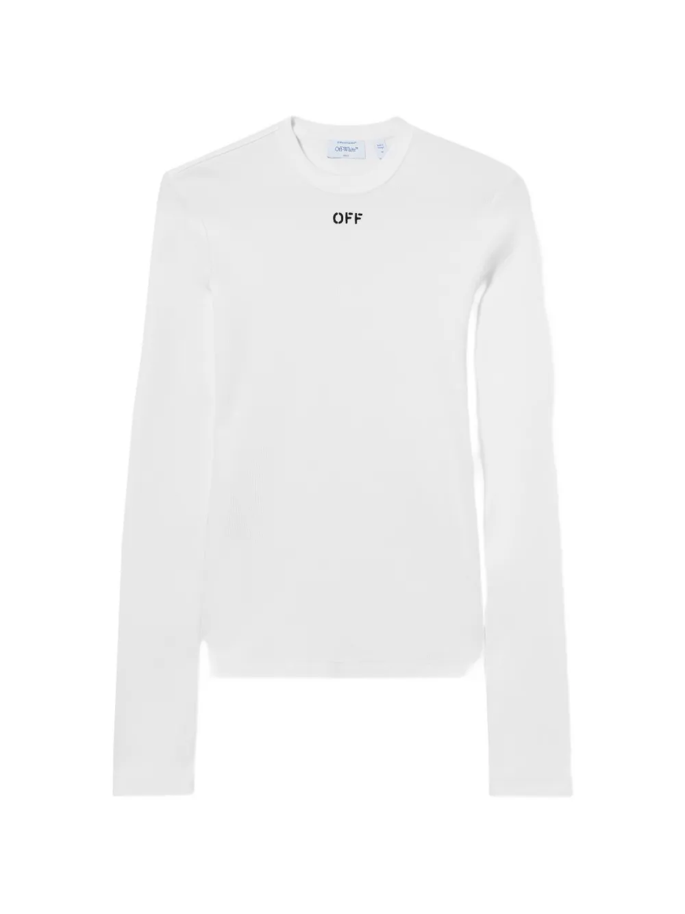 Off-White long-sleeve rib top - Bianco