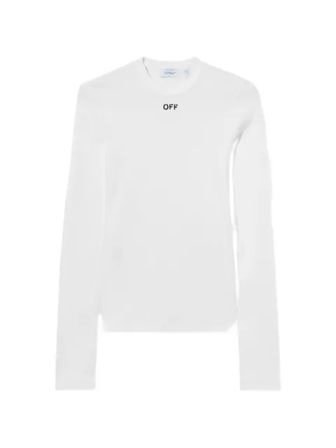 Off-White top de canalé de manga larga