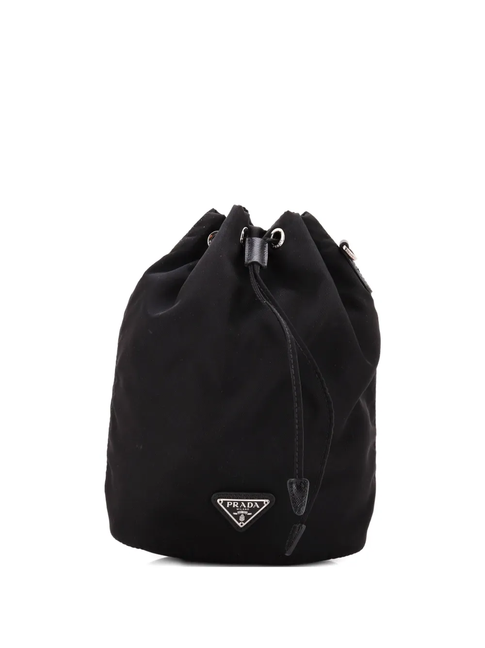 Prada Pre-Owned Drawstring Wristlet Tessuto Small bucket bag - Nero