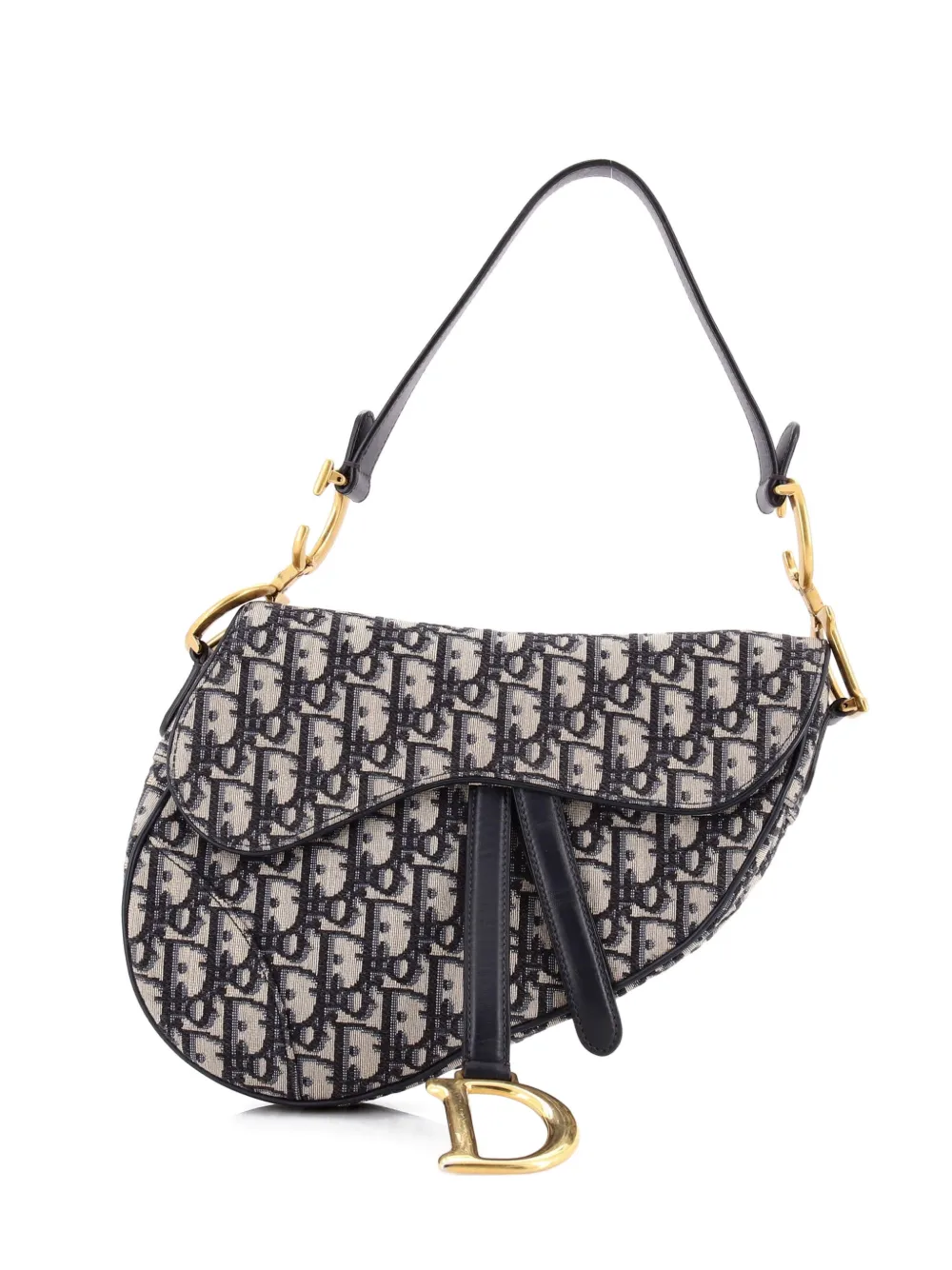 Christian Dior Pre-Owned Saddle Handbag Oblique Canvas Medium shoulder bag - Blu