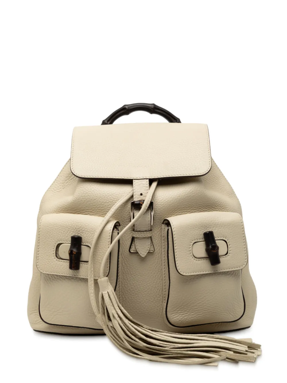 Gucci Pre-Owned 2000-2015 Leather Bamboo Tassel backpack - Bianco