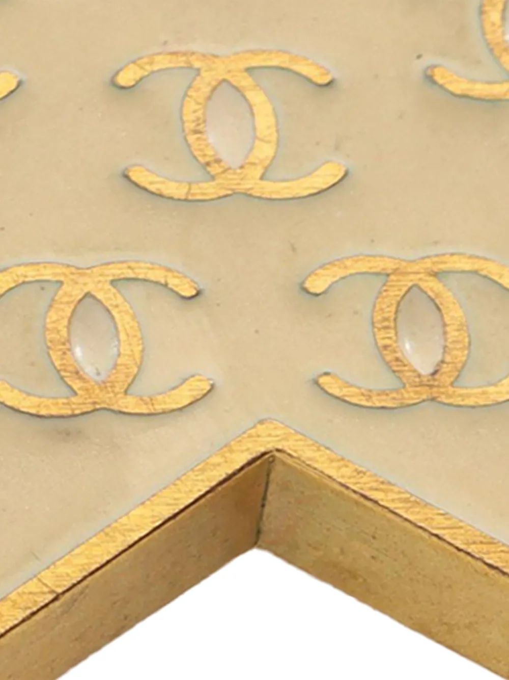 2001 Cc Gold Plated Enamel Star Brooch Costume Brooch