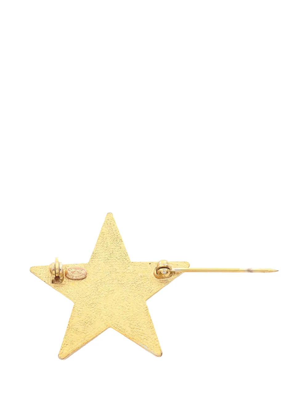 2001 Cc Gold Plated Enamel Star Brooch Costume Brooch