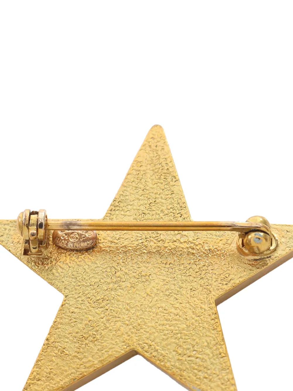 2001 Cc Gold Plated Enamel Star Brooch Costume Brooch