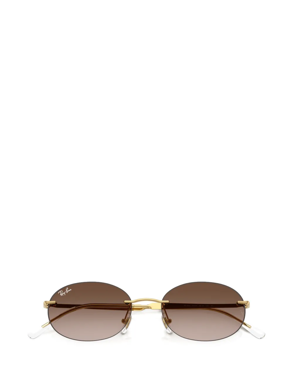 Ray-Ban Zonnebril met ovalen montuur Beige