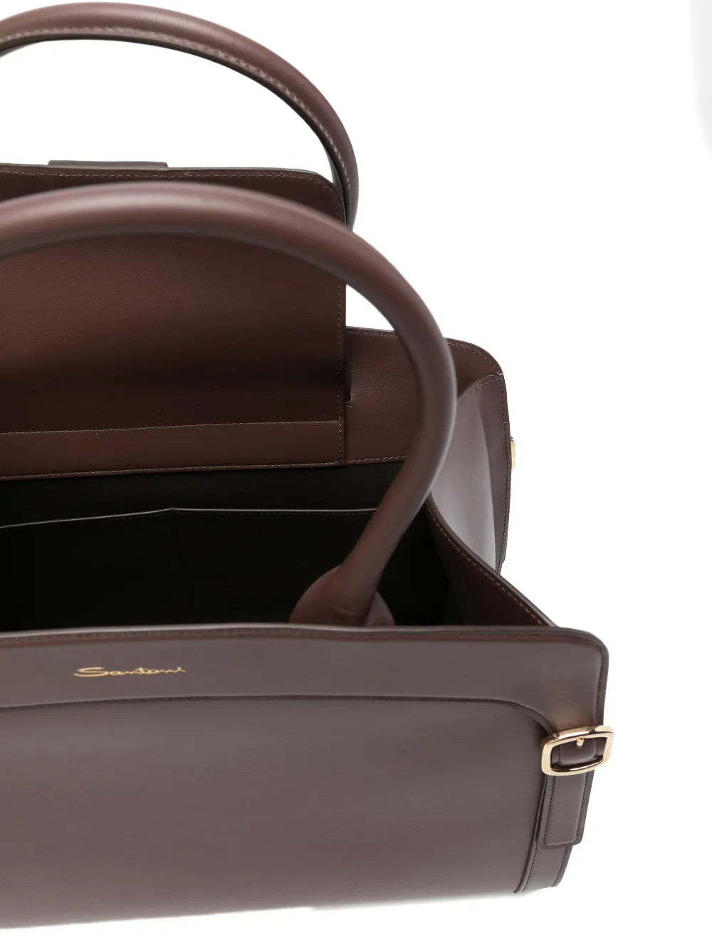 Santoni Shopper met gesp Bruin