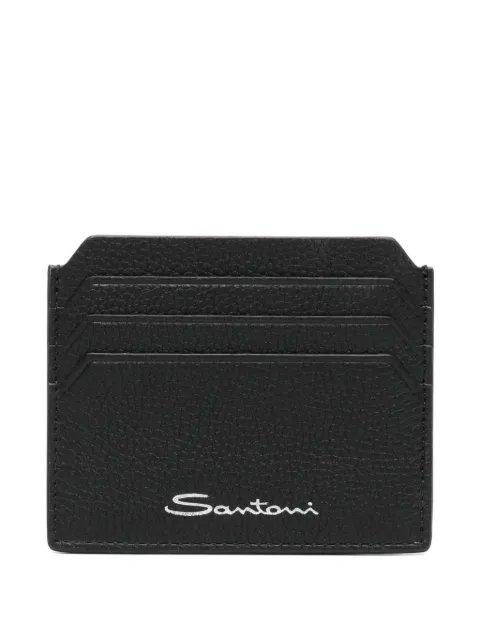 Santoni logo-print leather wallet