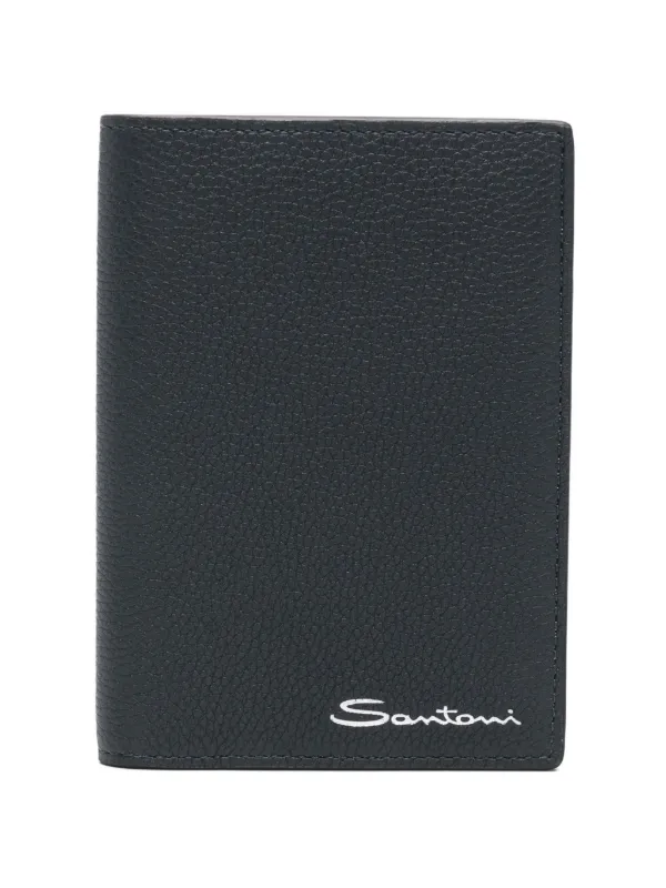 Santoni Logo-print Wallet in Blue