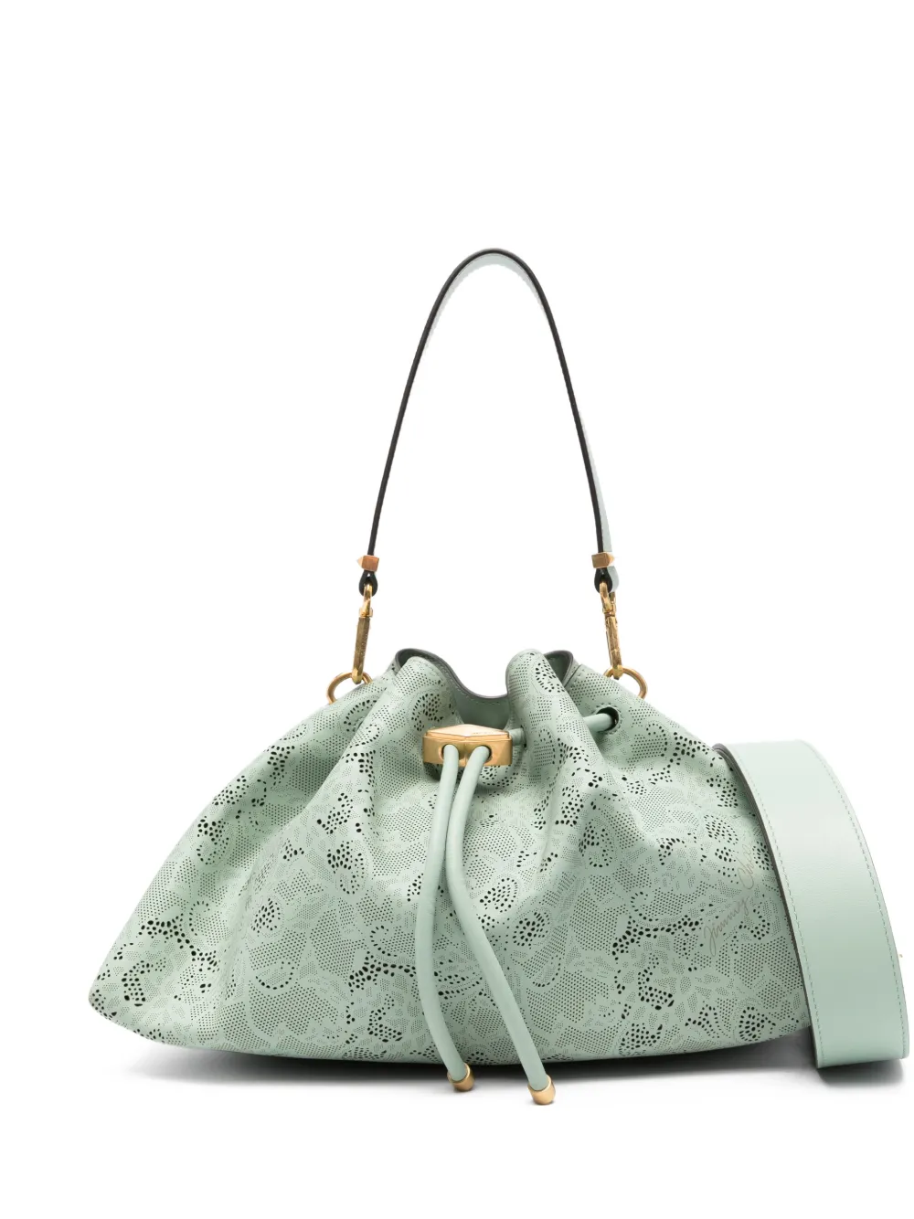 Jimmy Choo Bon Bon laser-cut tote bag - Verde