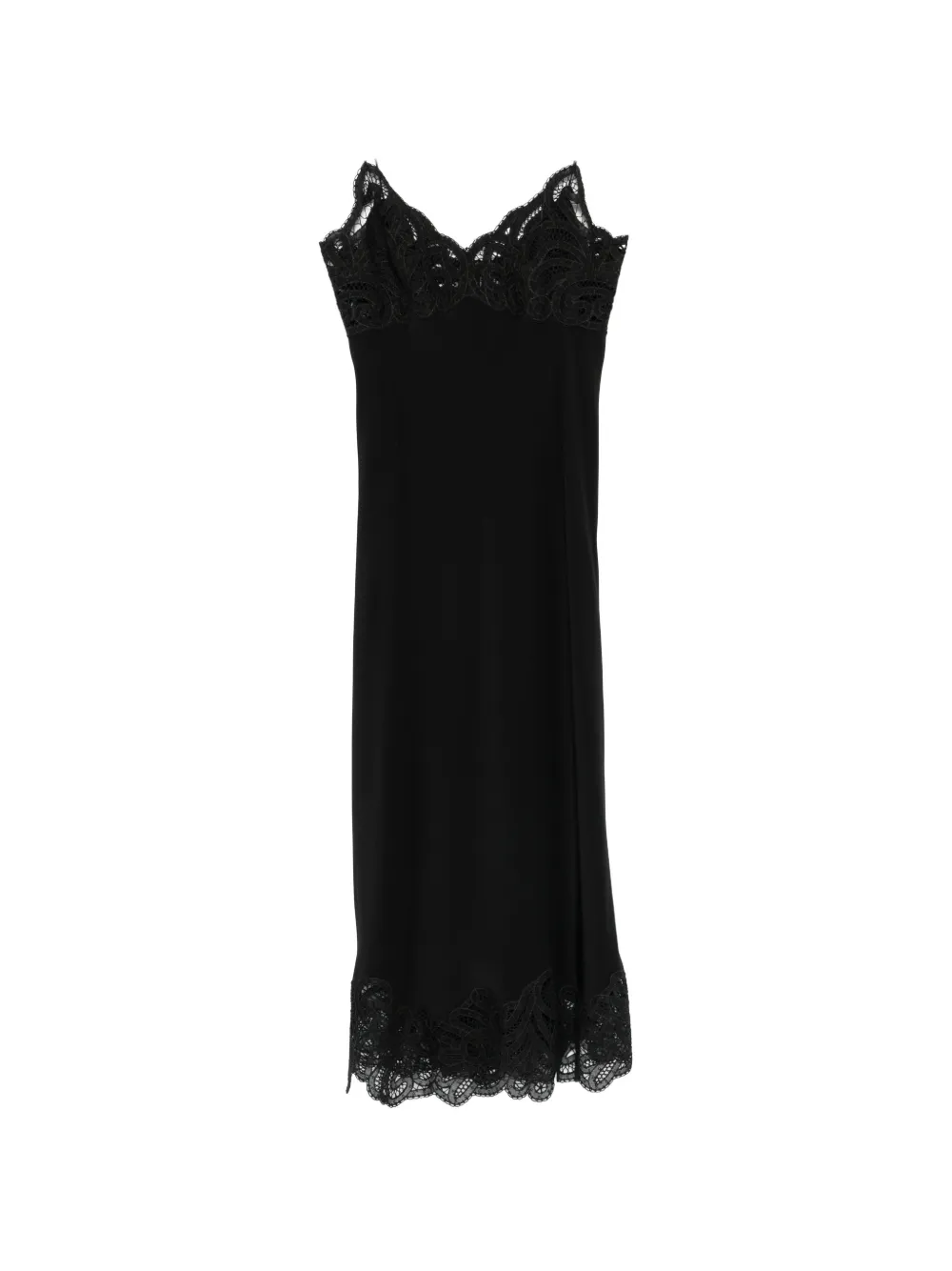 Ermanno Scervino Lace-panel Midi Dress In Black
