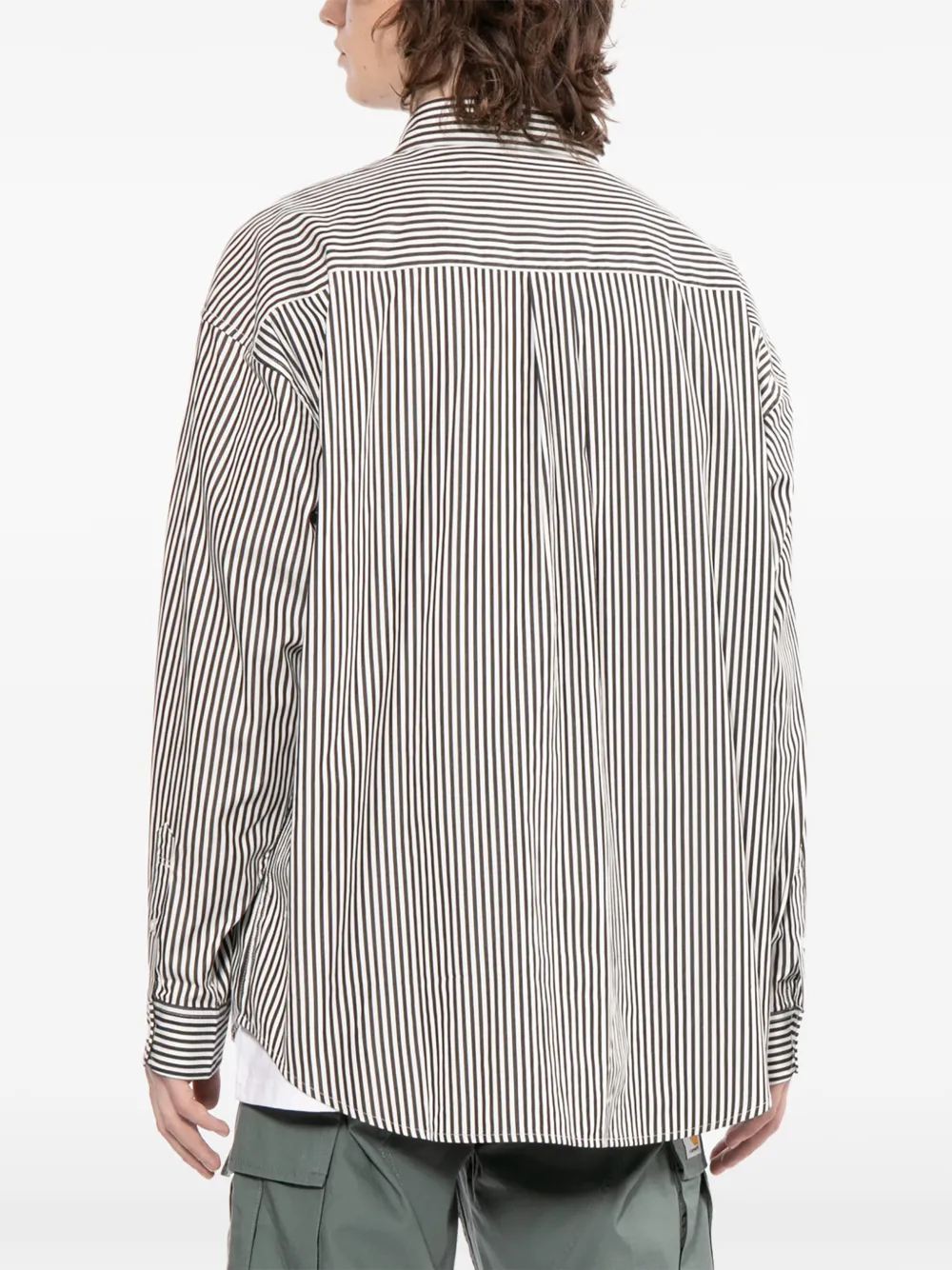 Carhartt WIP L S Daldry gestreept overhemd met borstzak Zwart